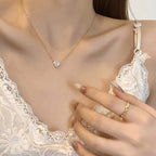 Sparkling Zircon Heart Necklace for Women Perfect Minimalist Gift - Cozevi