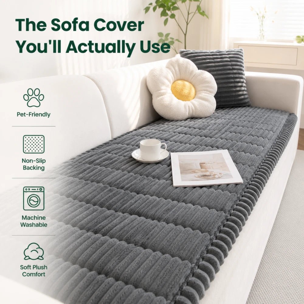 CloudHug Plush Non-Slip Sofa Cover - Cozevi
