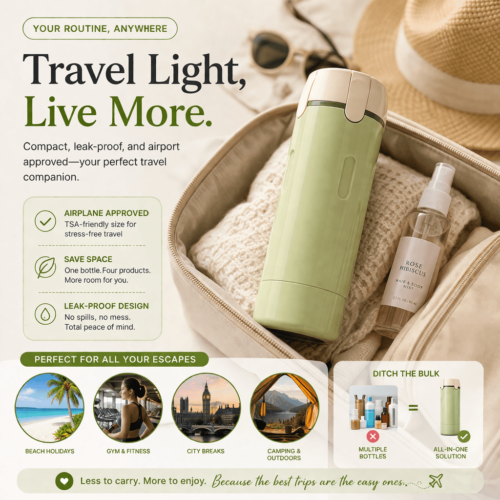 4 - in - 1 Leak - Resistant Travel Toiletry Bottle - Cozevi