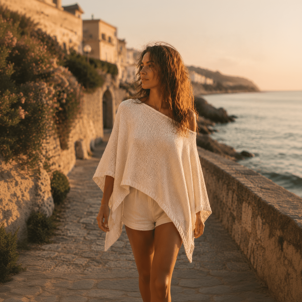Open-Knit Summer Poncho - Cozevi