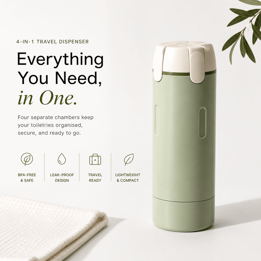 4 - in - 1 Leak - Resistant Travel Toiletry Bottle - Cozevi