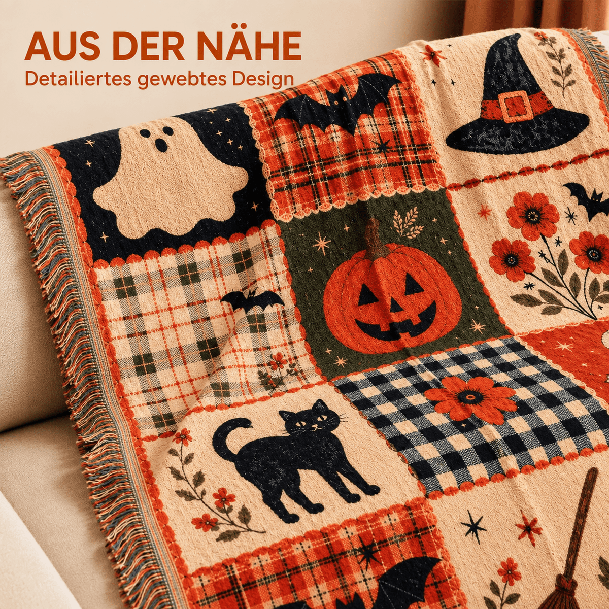 Vintage Halloween Webdecke - Cozevi
