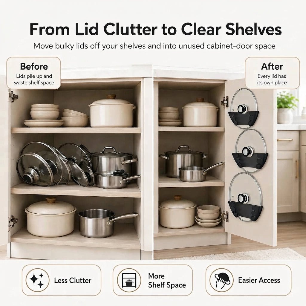 LidHold Adjustable Pot Lid Holder - Cozevi