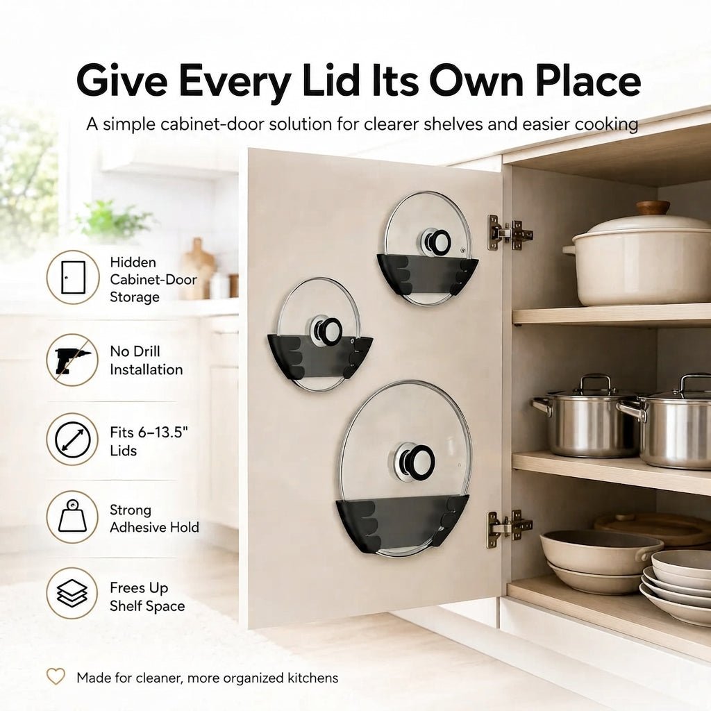 LidHold Adjustable Pot Lid Holder - Cozevi