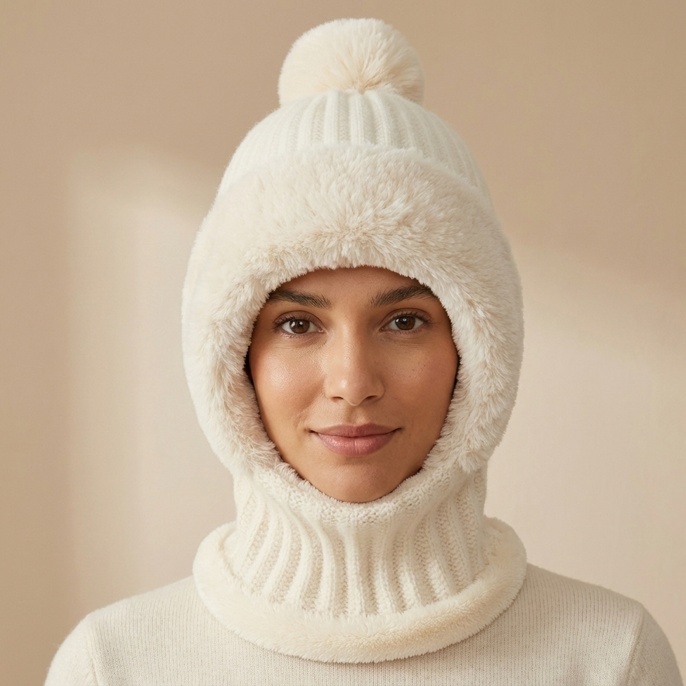 3-in-1 Beanie Hood with Neck Warmer