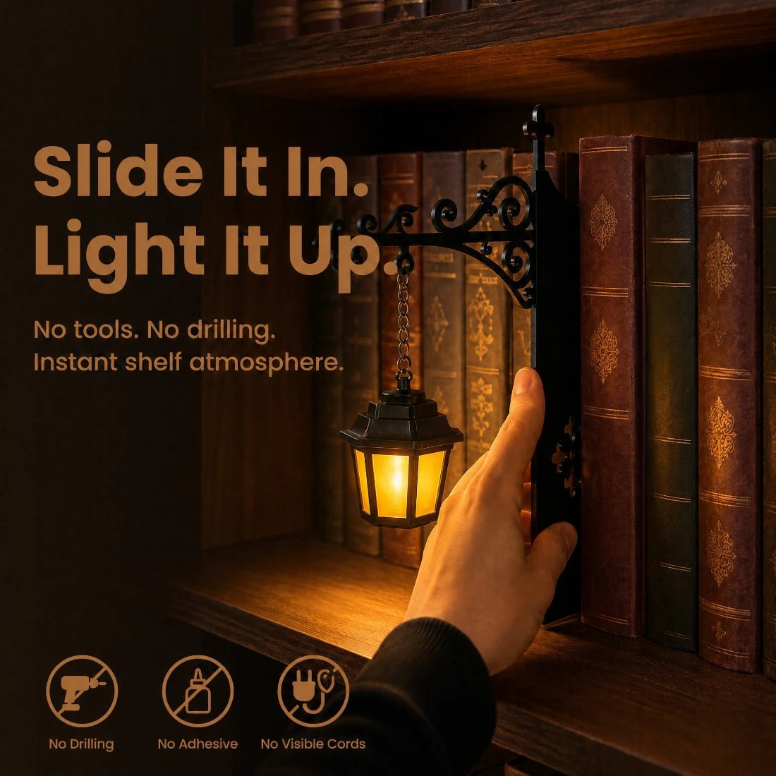 Amberlit Bookshelf Lantern - Cozevi