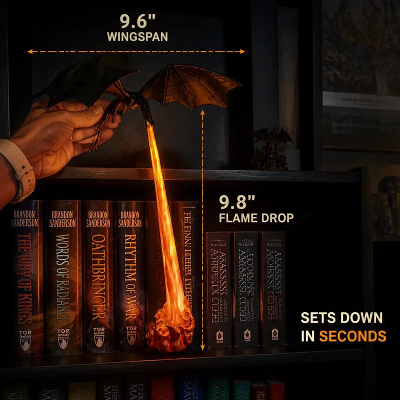 Shelf Dragon Glow - LED Book Guardian - Cozevi